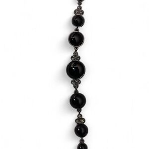 Black beaded‎ ball bracelet with silver accents #gothic #whimsygoth #fairycore.